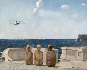 Репродукция картины художника Дейнеки Александра Александровича "Будущие летчики".(1899–1969).